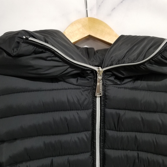 LAUNDRY Quilted Medium Weight Black Hooded Jacket - Picture 7 of 12